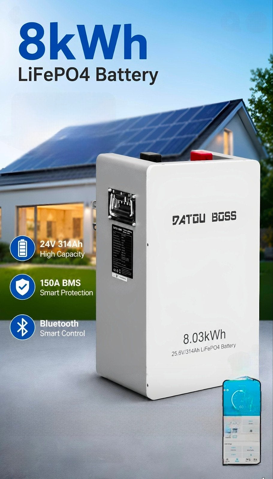 24v 8.03kWh LiFePO4 Thuisbatterij /offgrid boot camper huis, Doe-het-zelf en Verbouw, Ophalen of Verzenden, Nieuw