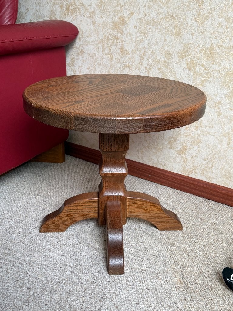 Tafeltje, Huis en Inrichting, Tafels | Bijzettafels, Minder dan 55 cm, Gebruikt, Rond, Eiken