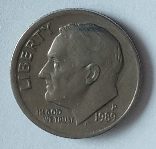 one dime 1989P,  volgnr 76, Postzegels en Munten, Ophalen of Verzenden, Noord-Amerika, Losse munt
