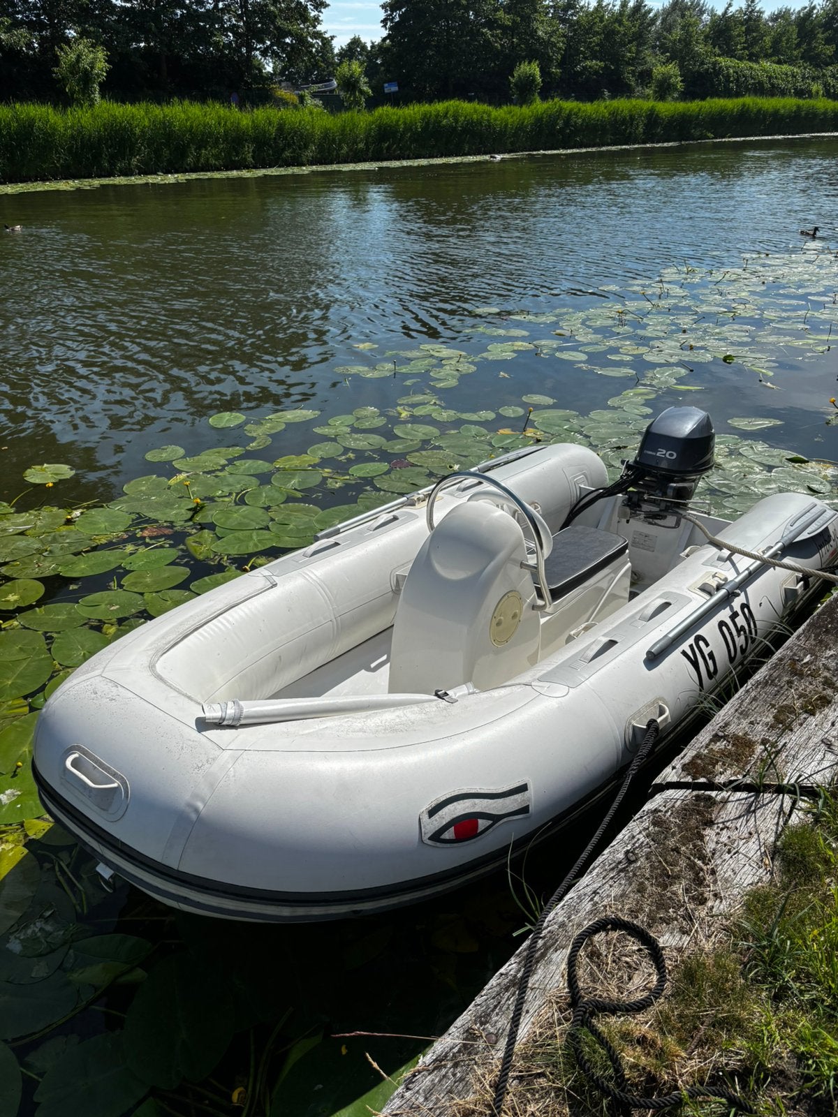 Yamaha ribeye RIB370 + yamaha 20pk buitenboordmotor E-start, Watersport en Boten, Rubberboten, Ophalen, Aluminium, Peddels, Yamaha