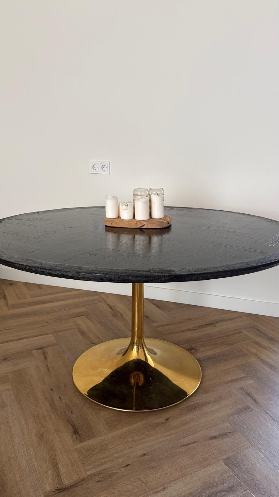 richmond blackbone gold eettafel, Modern, Klassiek, Design, Rond, Zo goed als nieuw, Vier personen