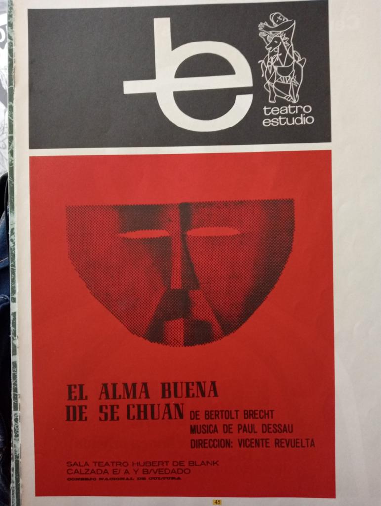 Theater affiche Bertolt Brecht Cuba 1970, Ophalen of Verzenden, Gebruikt, A1 t/m A3, Film en Tv
