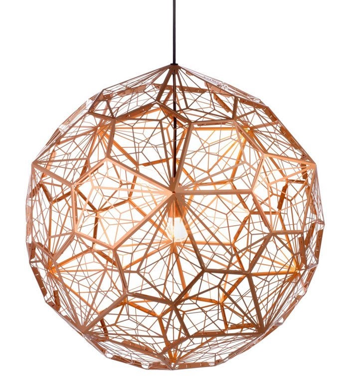Tom Dixon etch lamp in koper, Ophalen, Zo goed als nieuw, Metaal, E27 (groot)