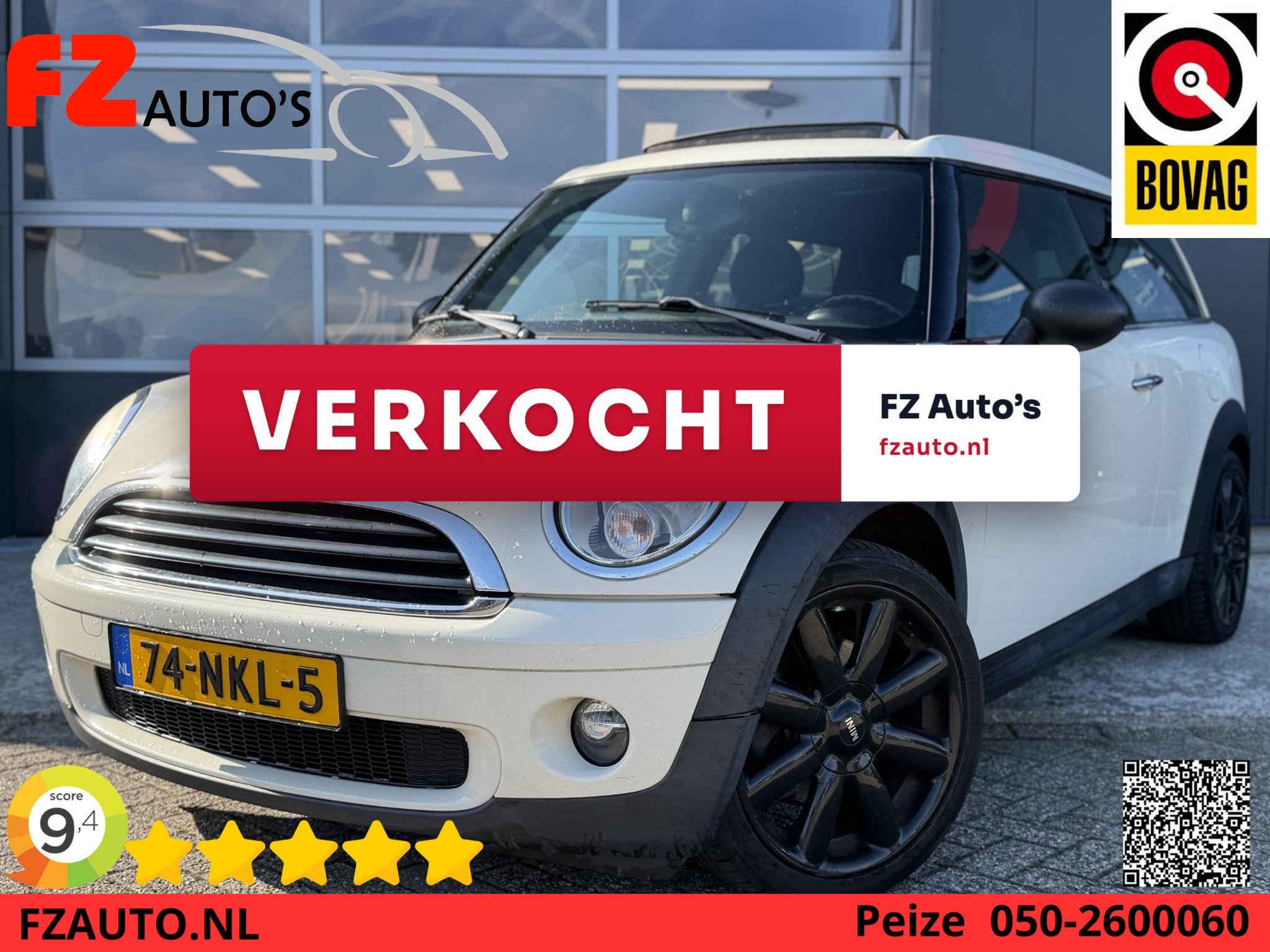 MINI Clubman 1.6 One Business Line - Schuif/Kantel Dak - Cru, Voorwielaandrijving, Euro 5, Stof, Gebruikt