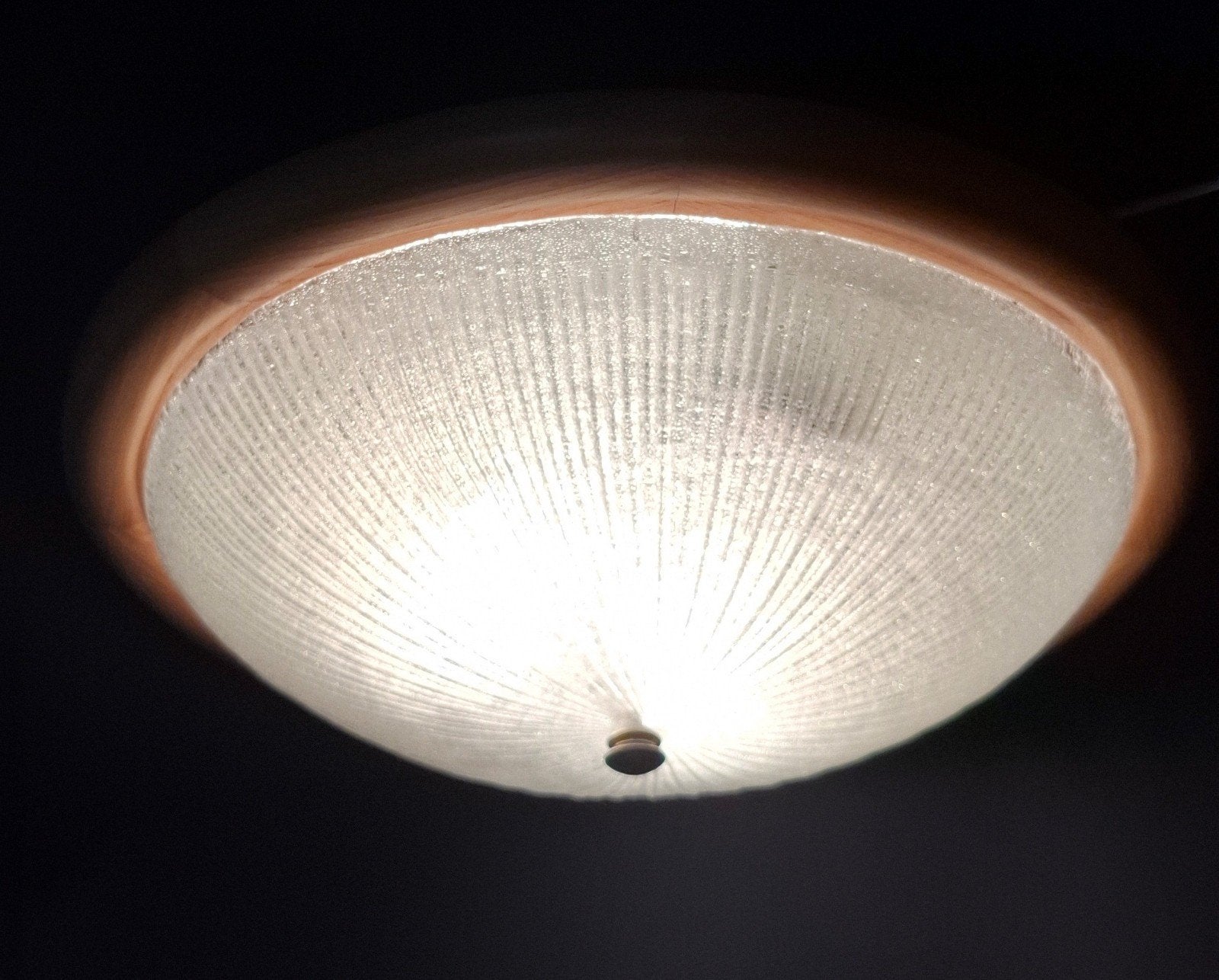 vintage plafondlamp met murano ijsglas,lees de beschrijving, Huis en Inrichting, Meerkleurig, Zo goed als nieuw, Plafondlamp, Glas