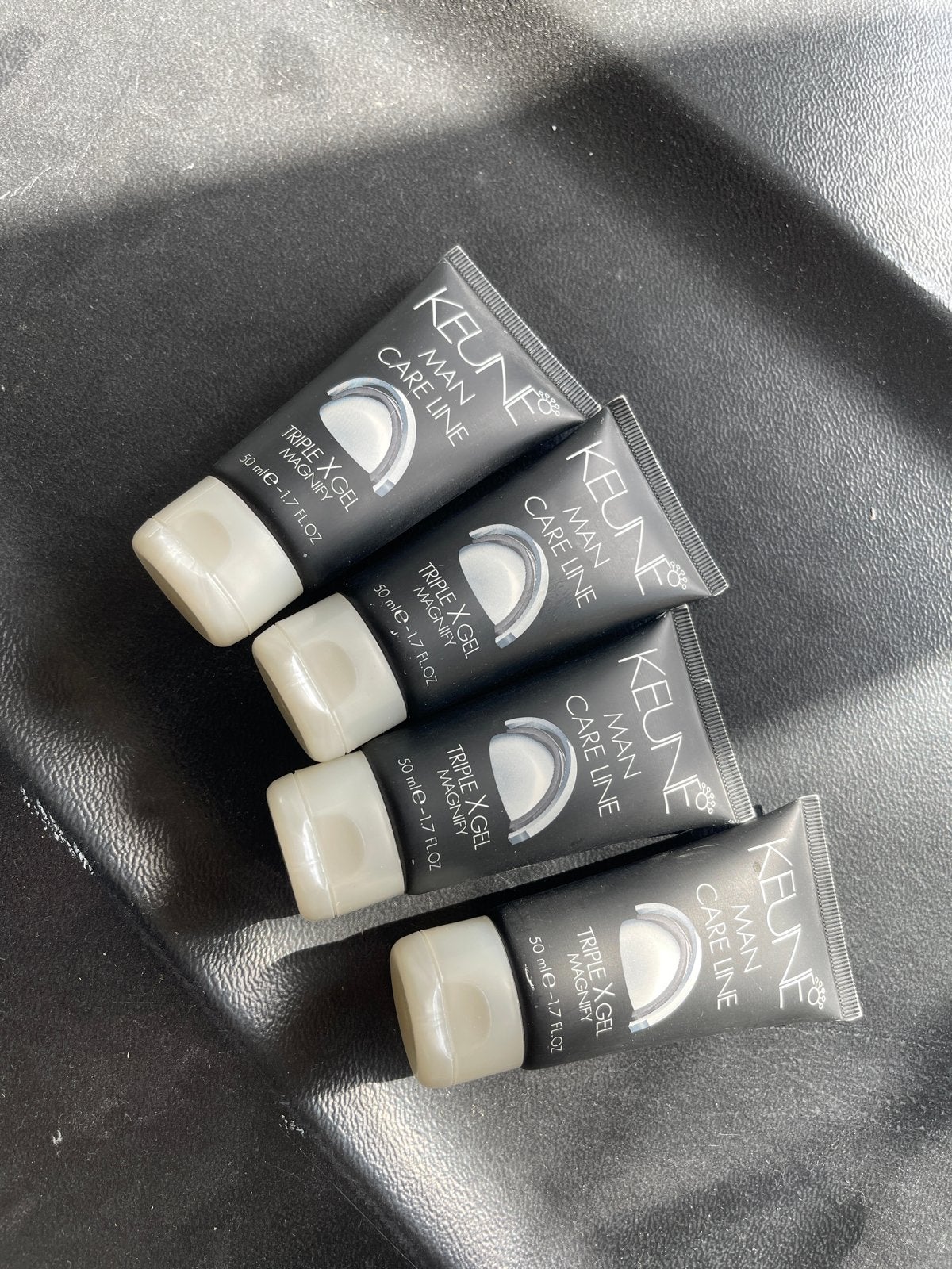 4 nieuwe tubes Keune Man Care Line Triple X Gel 50ml, Ophalen of Verzenden, Nieuw, Gel, Wax, Haarlak of Mousse