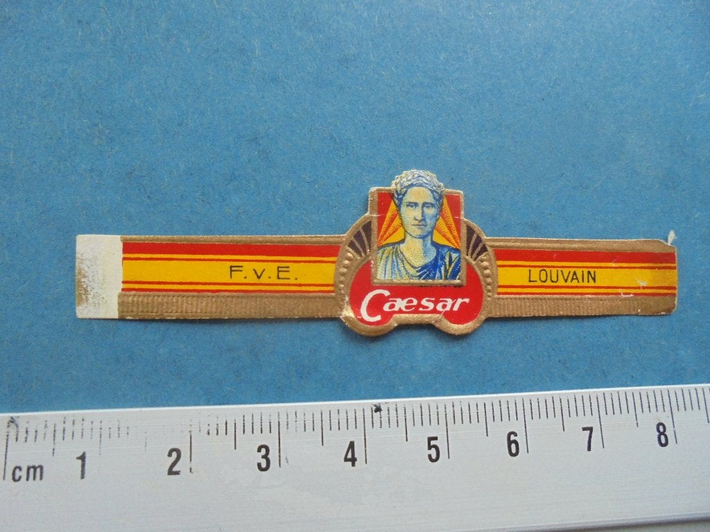 Oude sigarenband CAESAR F.v.E. Louvain, Ophalen of Verzenden, Zo goed als nieuw, Luciferdoosjes of -merken