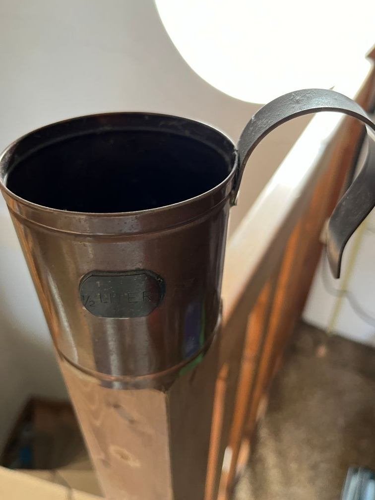 Antieke Koperen Maatbeker - 1/2 Liter, Antiek en Kunst, Ophalen of Verzenden, Koper