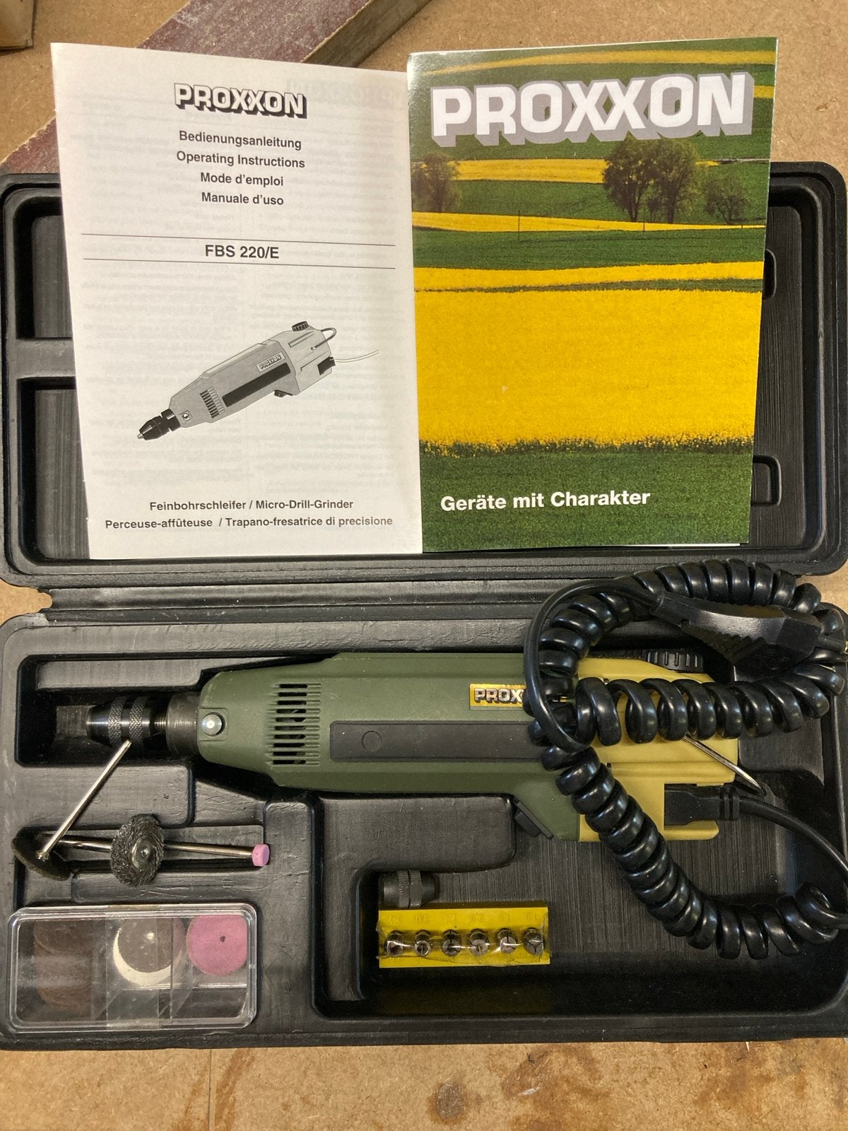 Proxxon FBS 220/E Micro-Drill-Grinder in Koffer, Variabele snelheid, Overige typen, Ophalen of Verzenden, Zo goed als nieuw