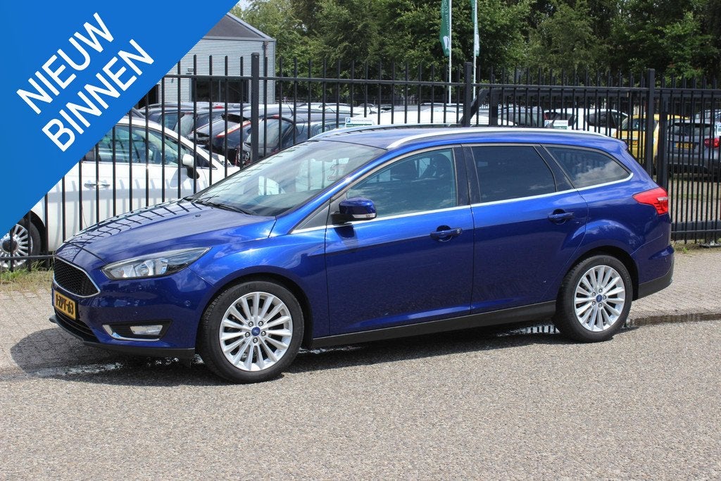 Ford Focus Wagon 1.0 First Edition, Navigatie!, Gebruikt, Euro 6, Blauw, Origineel Nederlands