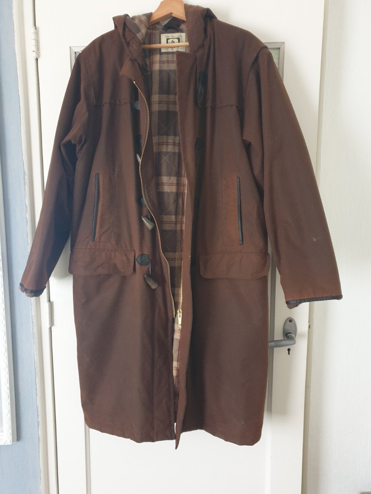 wax jas,maat L,bruin, Ophalen, Zo goed als nieuw, Maat 38/40 (M), Bruin
