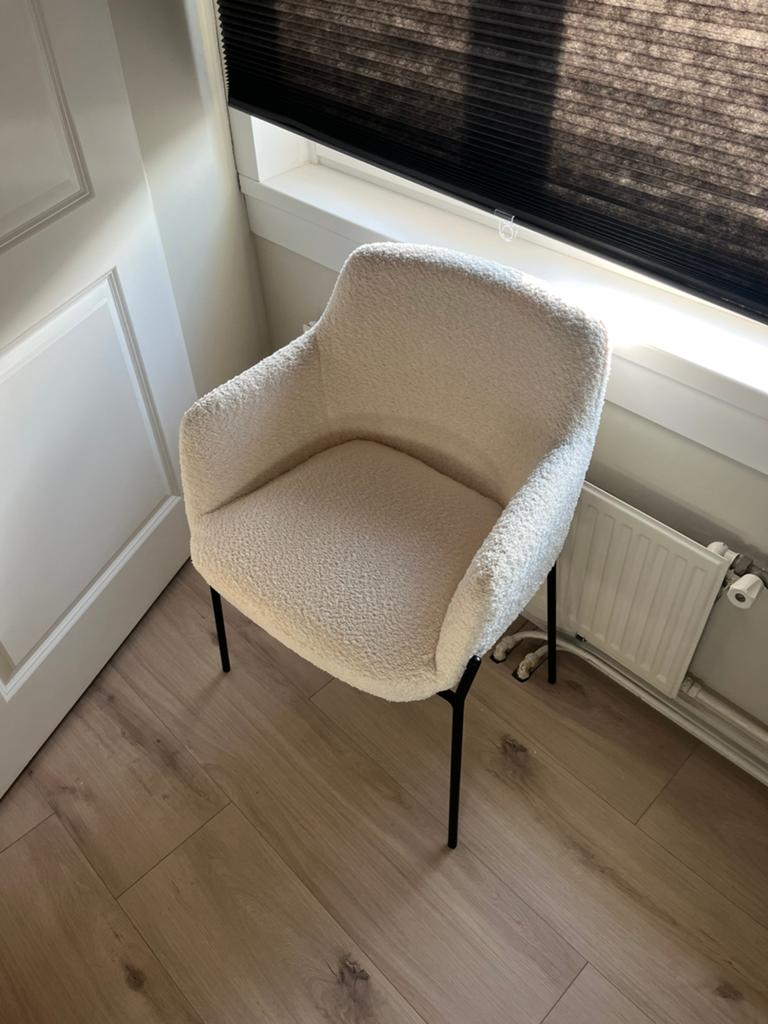Cremé teddy stoel, Huis en Inrichting, Ophalen, Zo goed als nieuw, Wit, Eén