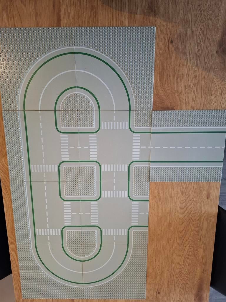 LEGO wegplaten 9 stuks – kruising, bochten en rechte wegen (, Lego, Ophalen of Verzenden, Meerdere sets, Grondplaat