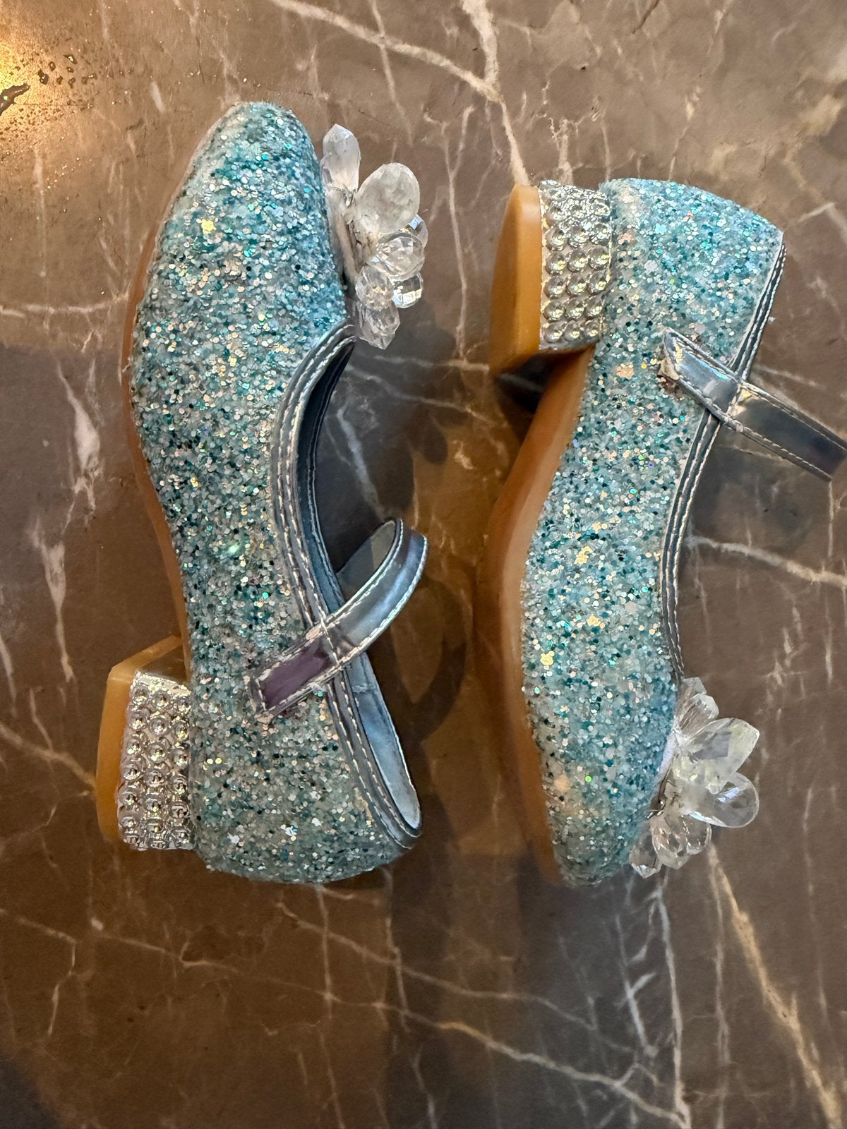 Glitter prinsessenschoenen met hakje - Maat 28, Ophalen of Verzenden, Gebruikt, Meisje, Schoenen