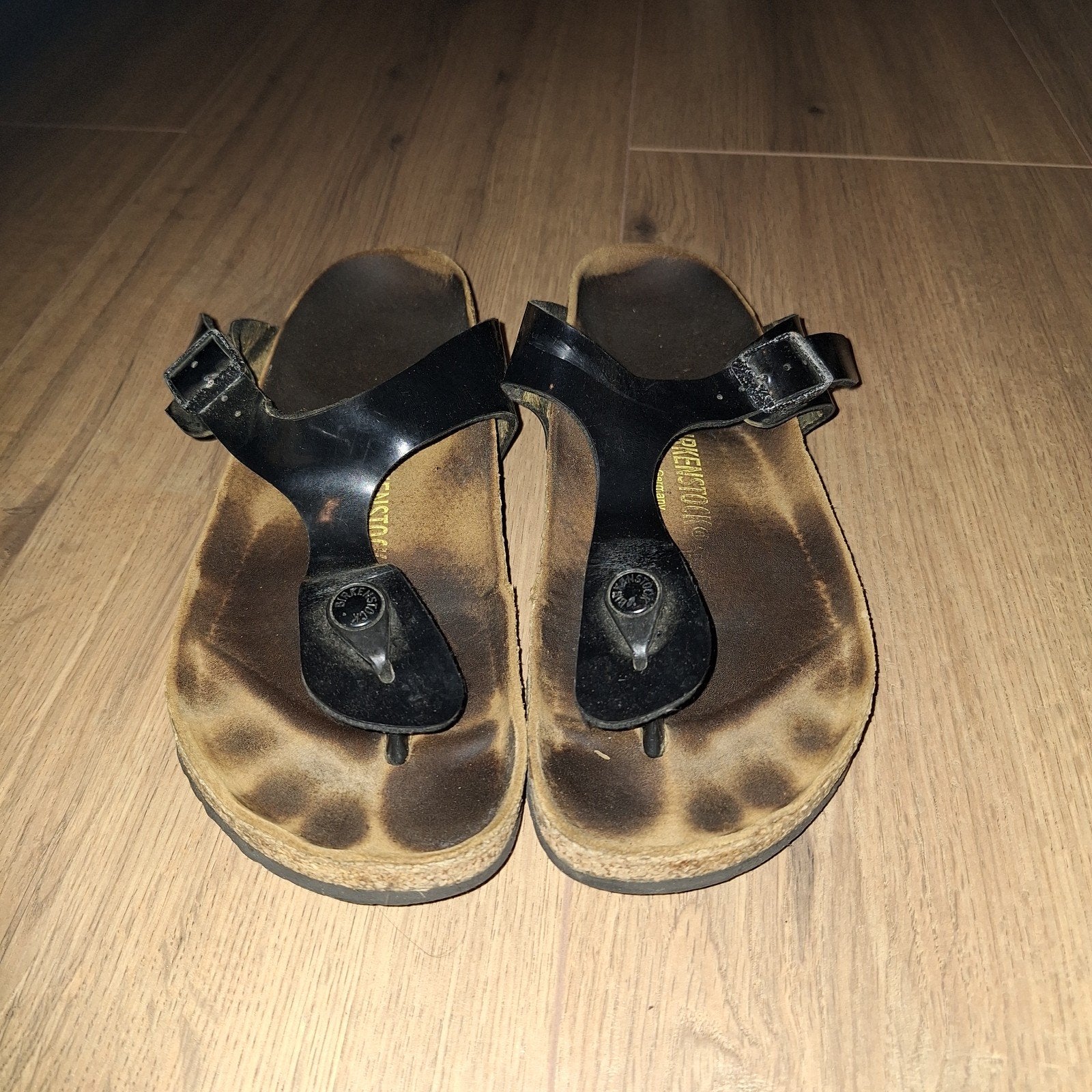 Birkenstock Gizeh Zwart Lak - Maat 40, Slippers, Zwart, Ophalen of Verzenden, Gedragen