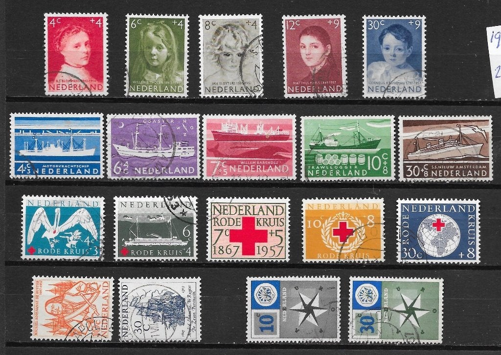 Zegels uit 1957 gebruikt cw 23,20, Ophalen of Verzenden