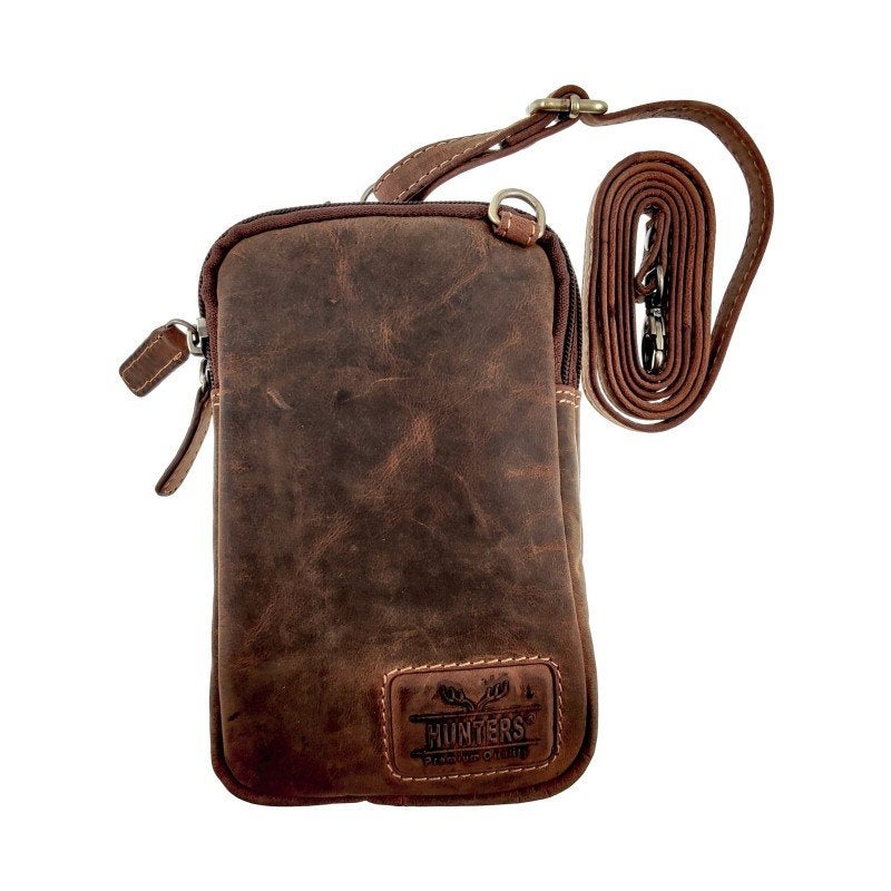Crossbodytas Unisex Schoudertas van 100% Buffelleer in Bruin, Verzenden, Nieuw, Esde2, Leer
