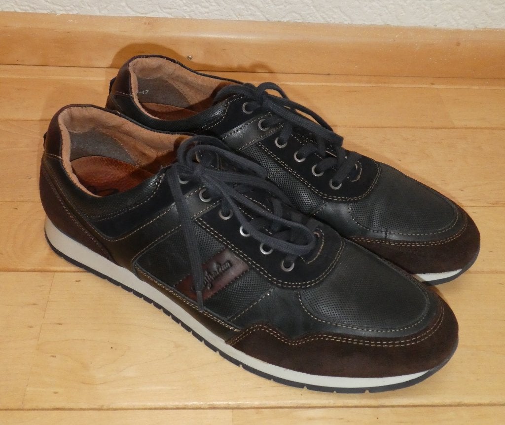 Australian sneakers maat 47 Wayne bruin blauw leer suède, Overige kleuren, Verzenden, Australian, Sneakers of Gympen