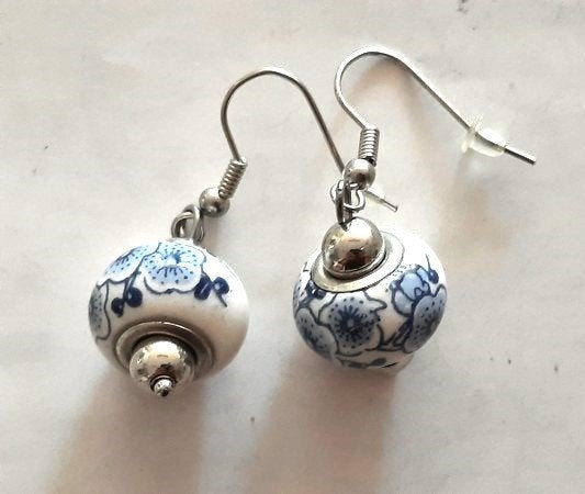 Porseleinen hangoorbellen Chinees / Delfts Blauw stijl (569), Overige materialen, Hangers, Blauw, Nieuw
