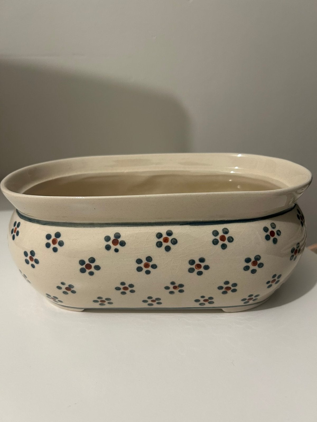 Bunzlau Boleslawiec schaaltje/bloempotje -hand made-vintage, Ophalen of Verzenden