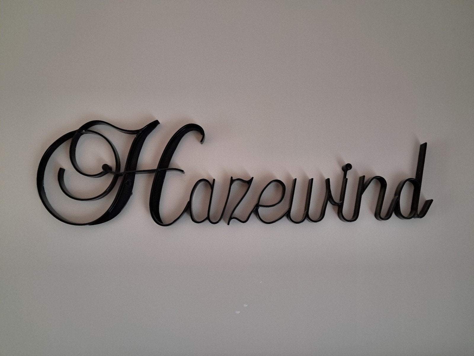 Hazewind smeedijzeren naambord zwart gepoedercoat, Ophalen