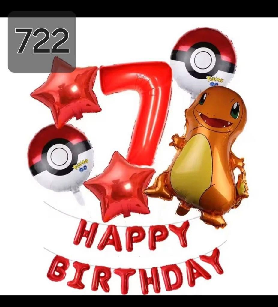 Pokemon Charmander Verjaardag Ballonnen Set - Nieuw, Hobby en Vrije tijd, Feestartikelen, Ophalen, Nieuw, Versiering, Verjaardag