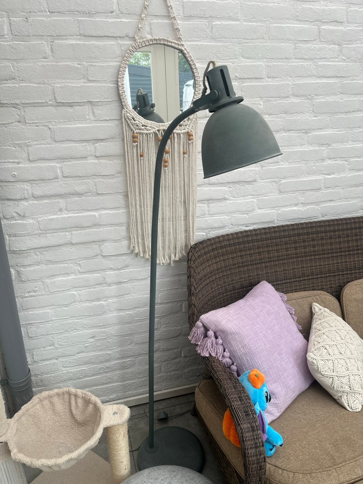 Stijlvolle Betonlook Vloerlamp - Modern Design, Ophalen, Gebruikt, E27 (groot), Metaal