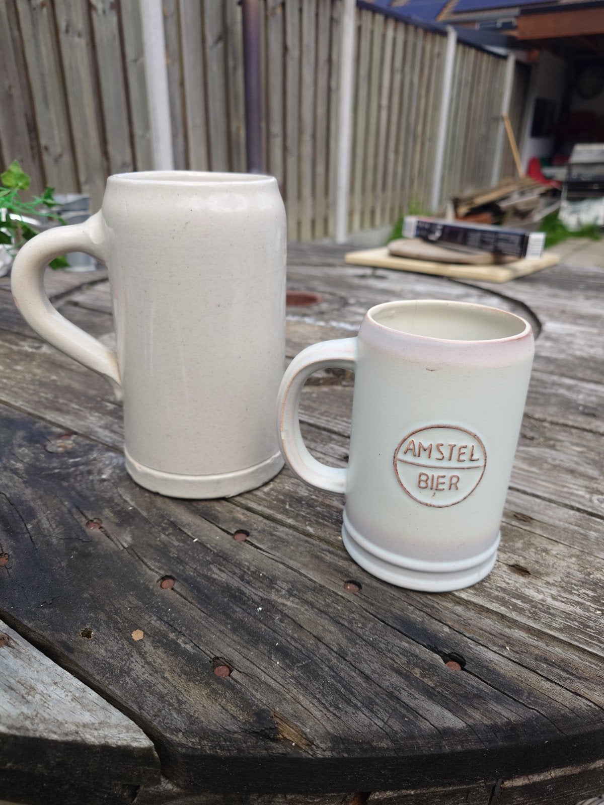 Set van 2 vintage bierpullen - Amstel Bier en neutraal, Ophalen of Verzenden