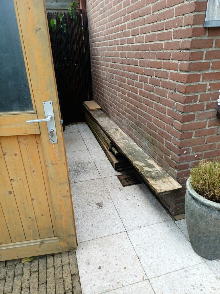 Steigerplanken diverse lengtes - 12 stuks, Doe-het-zelf en Verbouw, Hout en Planken, Ophalen, Gebruikt, 25 tot 50 mm, 250 tot 300 cm