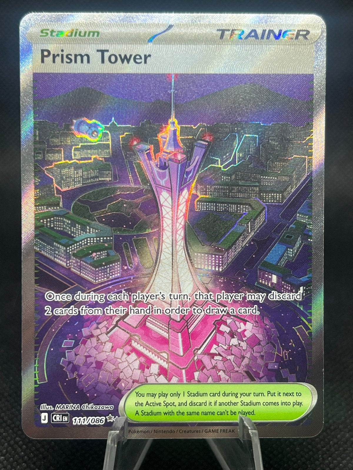 Pokemon Prism Tower #111 Pokemon Chaos Rising., Hobby en Vrije tijd, Verzamelkaartspellen | Pokémon, Zo goed als nieuw, Losse kaart