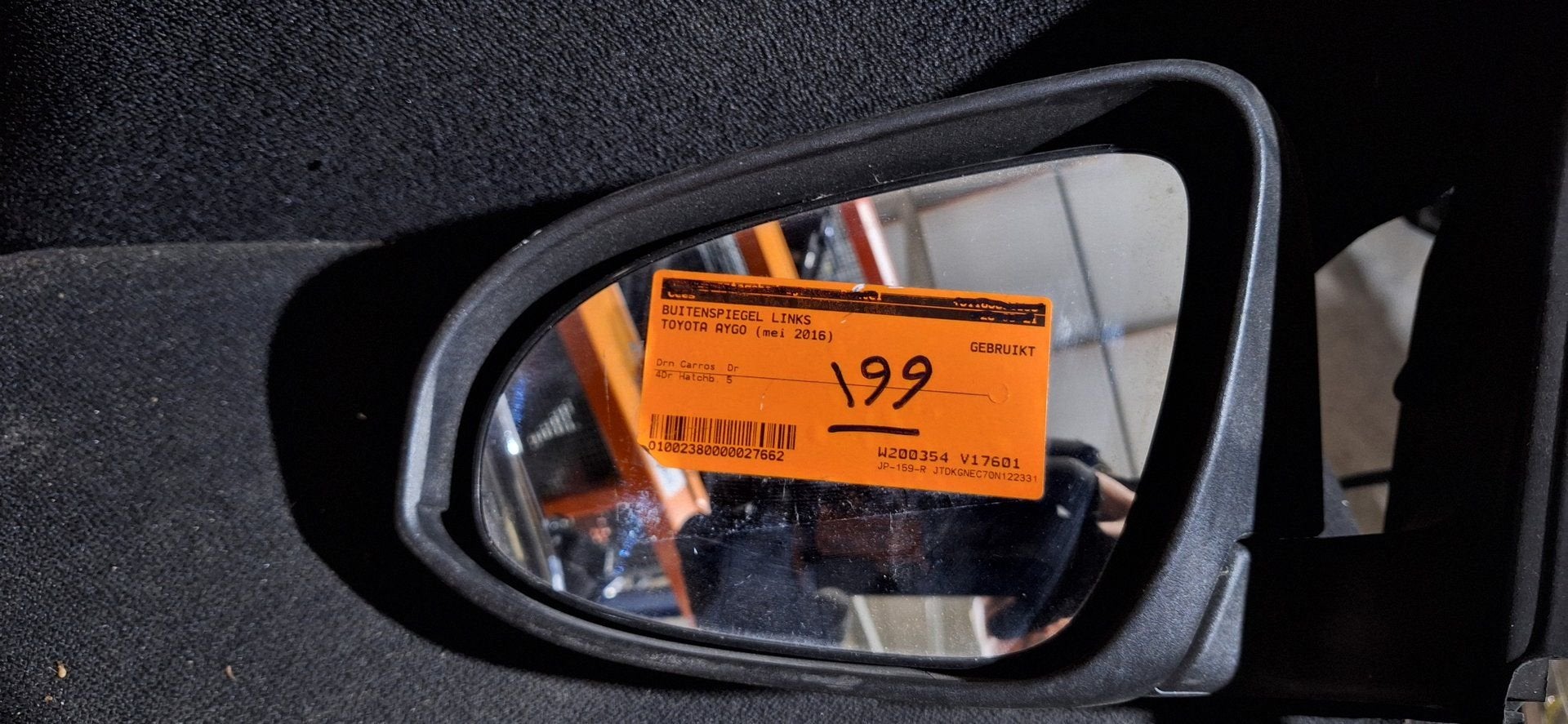 Toyota Aygo (2014-2022) Buitenspiegel Links Oranje, Gebruikt, -, -, Ophalen of Verzenden