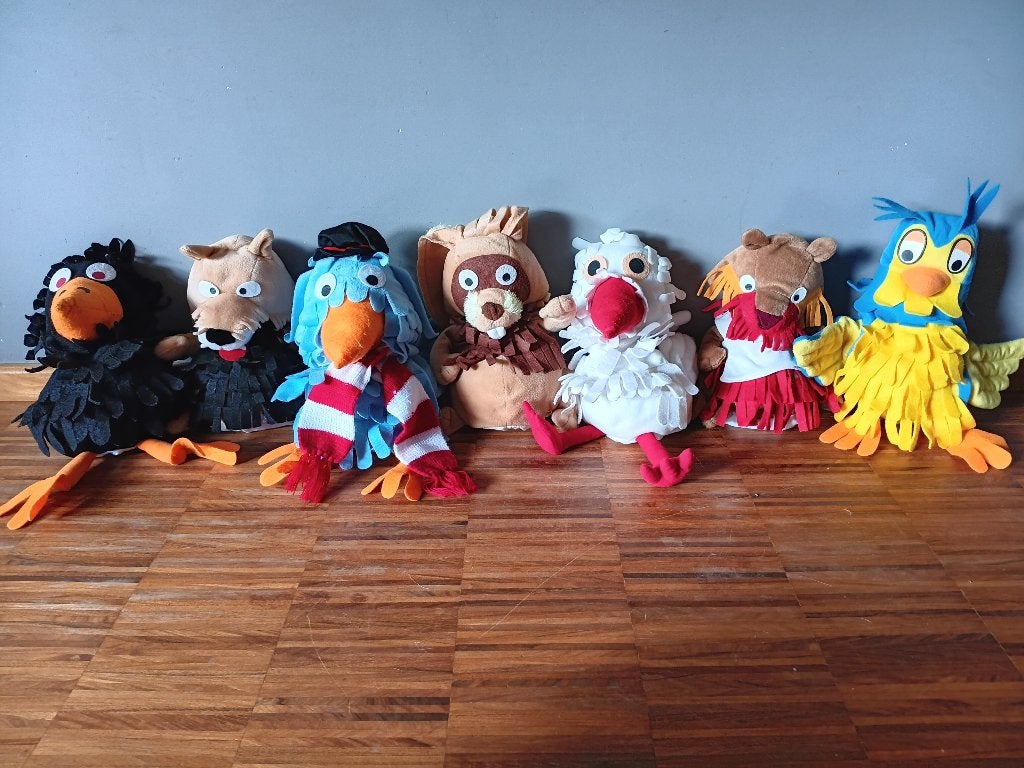 Set van 7 handpoppen Fabeltjeskrant, Verzamelen, Speelgoed, Zo goed als nieuw, Ophalen of Verzenden