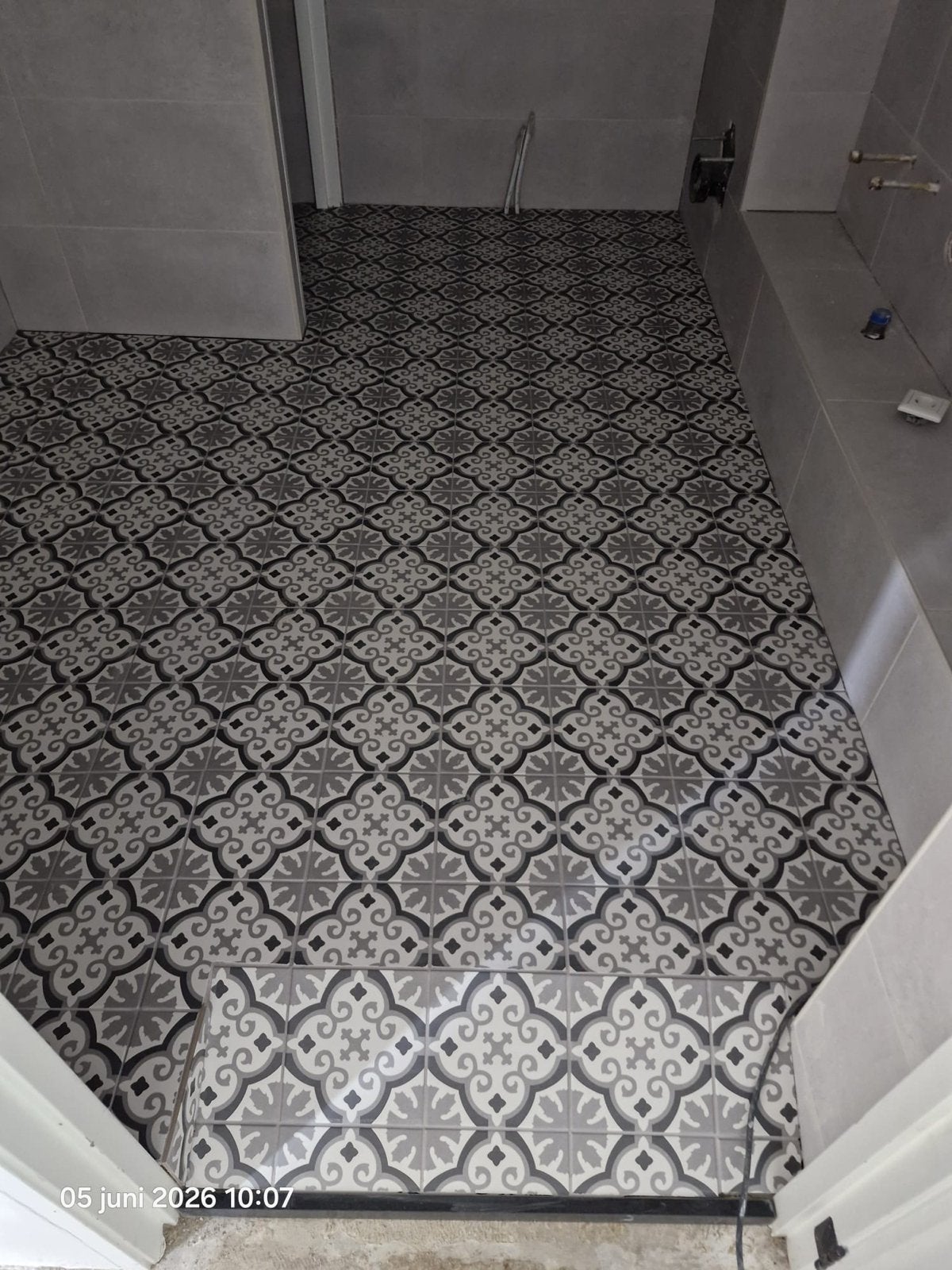 Decoratieve Vloertegels met Patroon - Grijs/Zwart, Keramiek, Nieuw, 20 tot 40 cm, 20 tot 40 cm