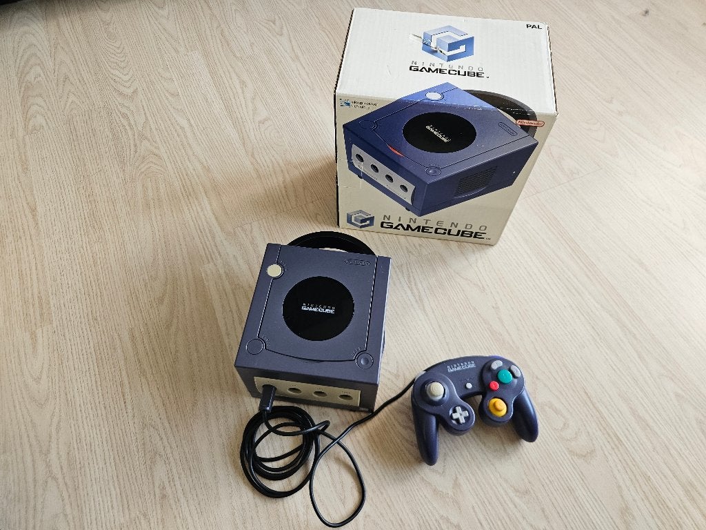 Nintendo GameCube Indigo (DOL-001) (CIB) - Getest, Ophalen of Verzenden, Gebruikt, Paars, Met 1 controller