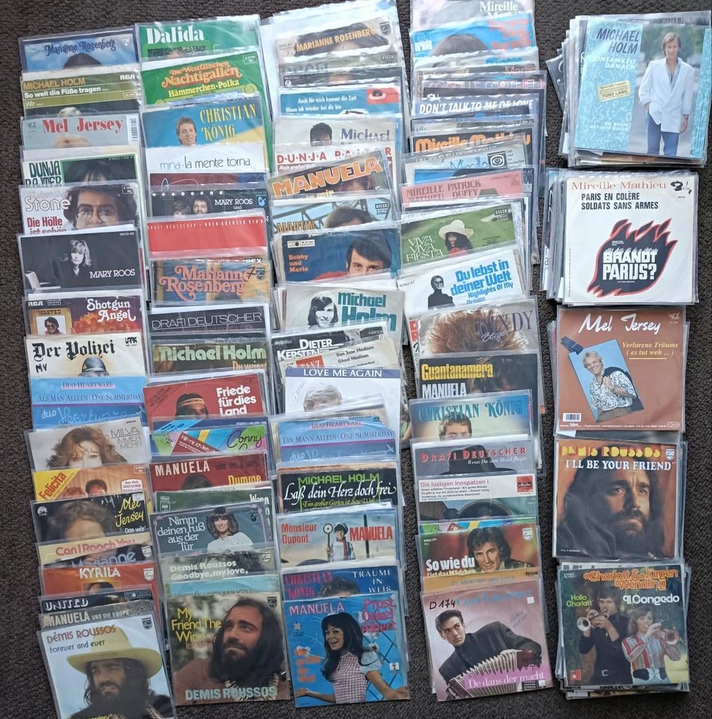 250 singels duits/schlager, Cd's en Dvd's, Vinyl Singles, Gebruikt, Overige genres, 7 inch, Ophalen
