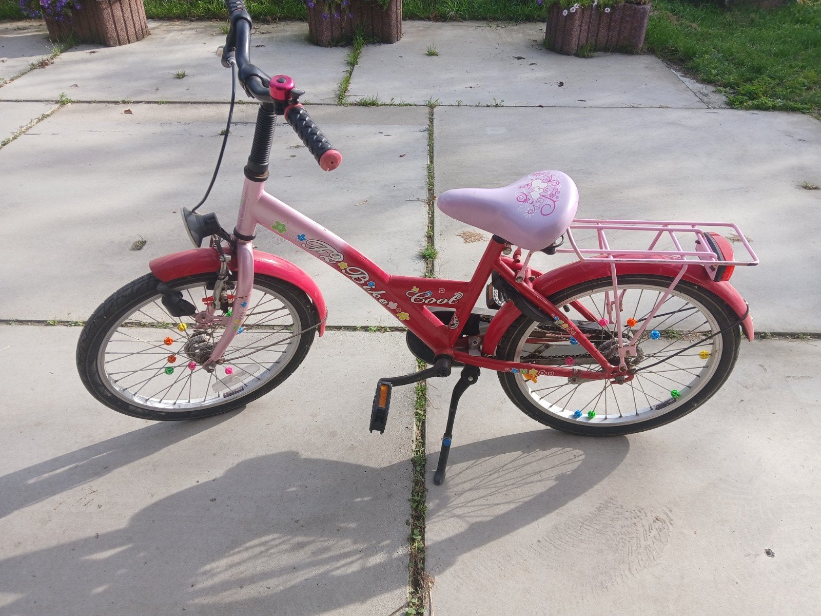 Roze kinderfiets, Ophalen, Gebruikt, Terugtraprem, Cool