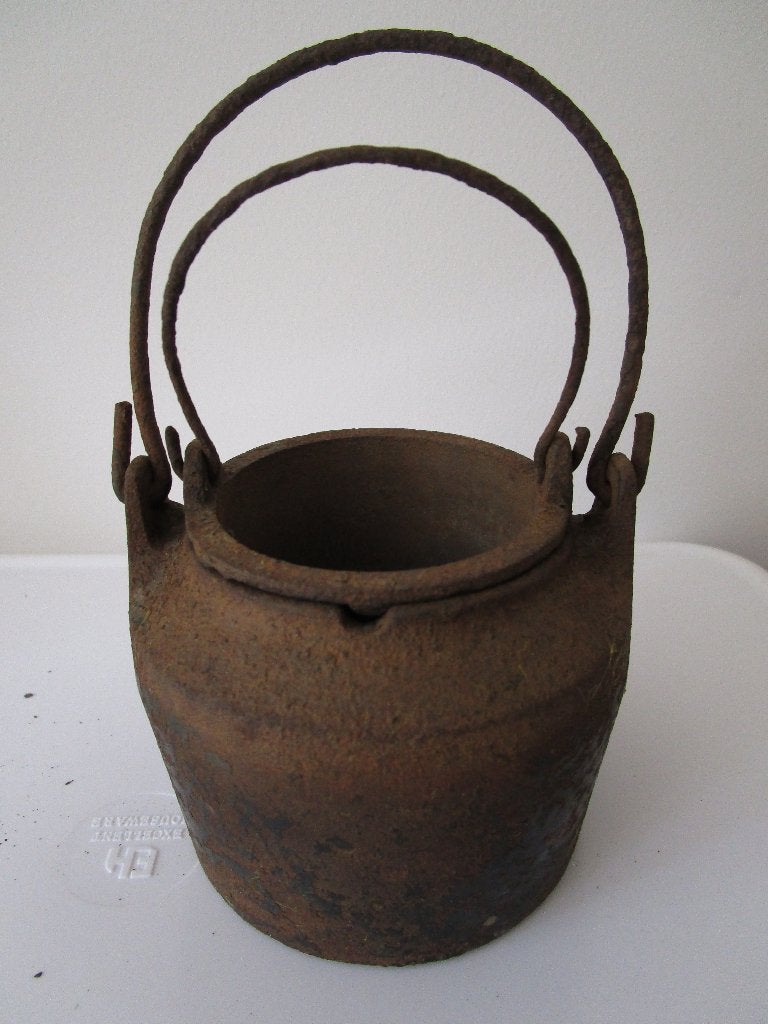 zeldzame antieke mini gietijzeren lijmpot Cannon Deepfields, Antiek en Kunst, Ophalen of Verzenden