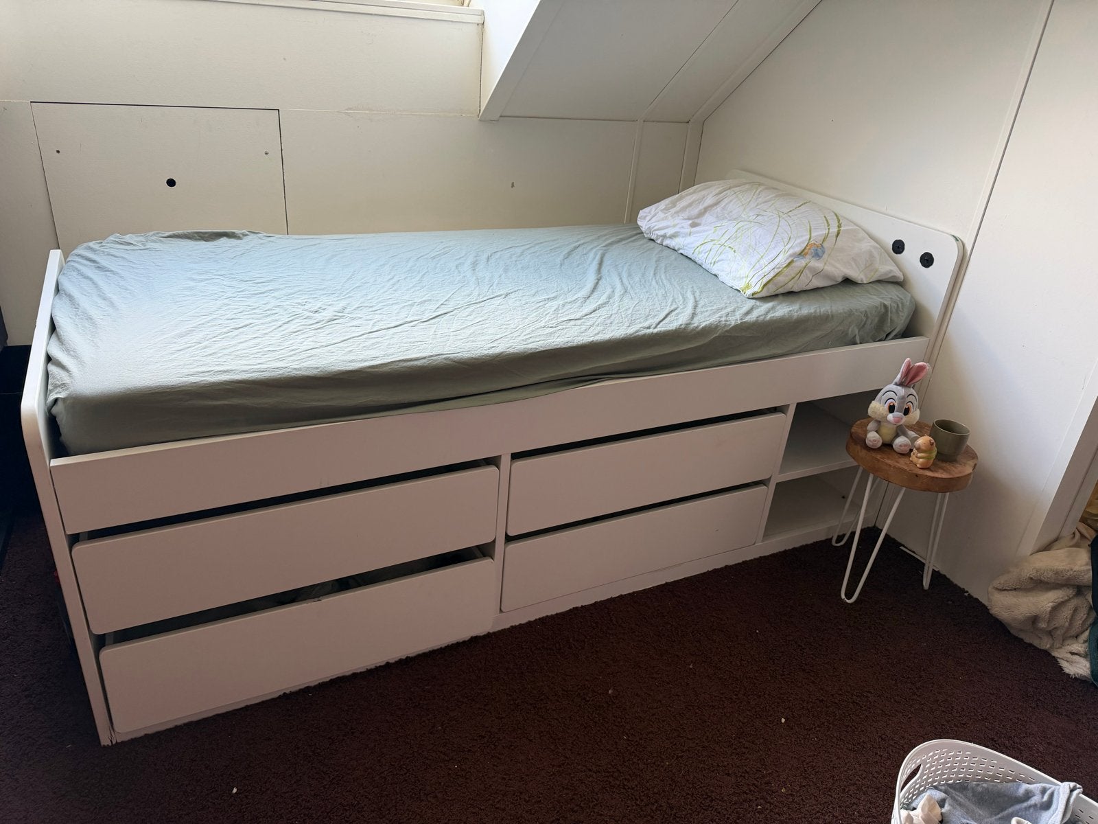 IKEA SLÄKT bed met opberglades en lattenbodem, Huis en Inrichting, Ophalen, Gebruikt, 90 cm, Eenpersoons
