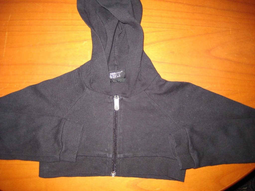 Zwart bolero met capouchon, 134/140, Coolcat, Kinderen en Baby's, Kinderkleding | Maat 134, Ophalen of Verzenden, Zo goed als nieuw