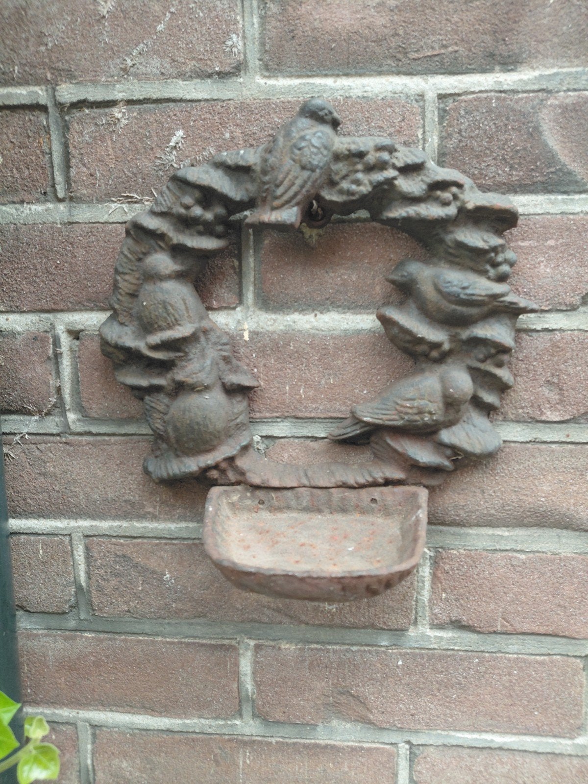 Antieke gietijzeren wand vogelvoederbak, Ophalen of Verzenden