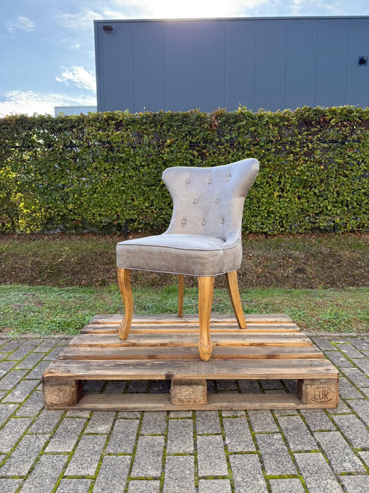 10X Riviera Maison George dining chair, Ophalen, Gebruikt, Hout, Grijs