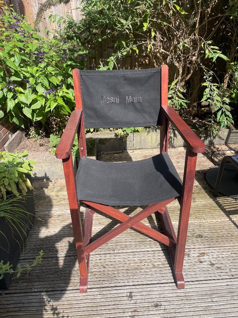 Regisseur stoel, Tuin en Terras, Ophalen, Zo goed als nieuw, Hout, Inklapbaar