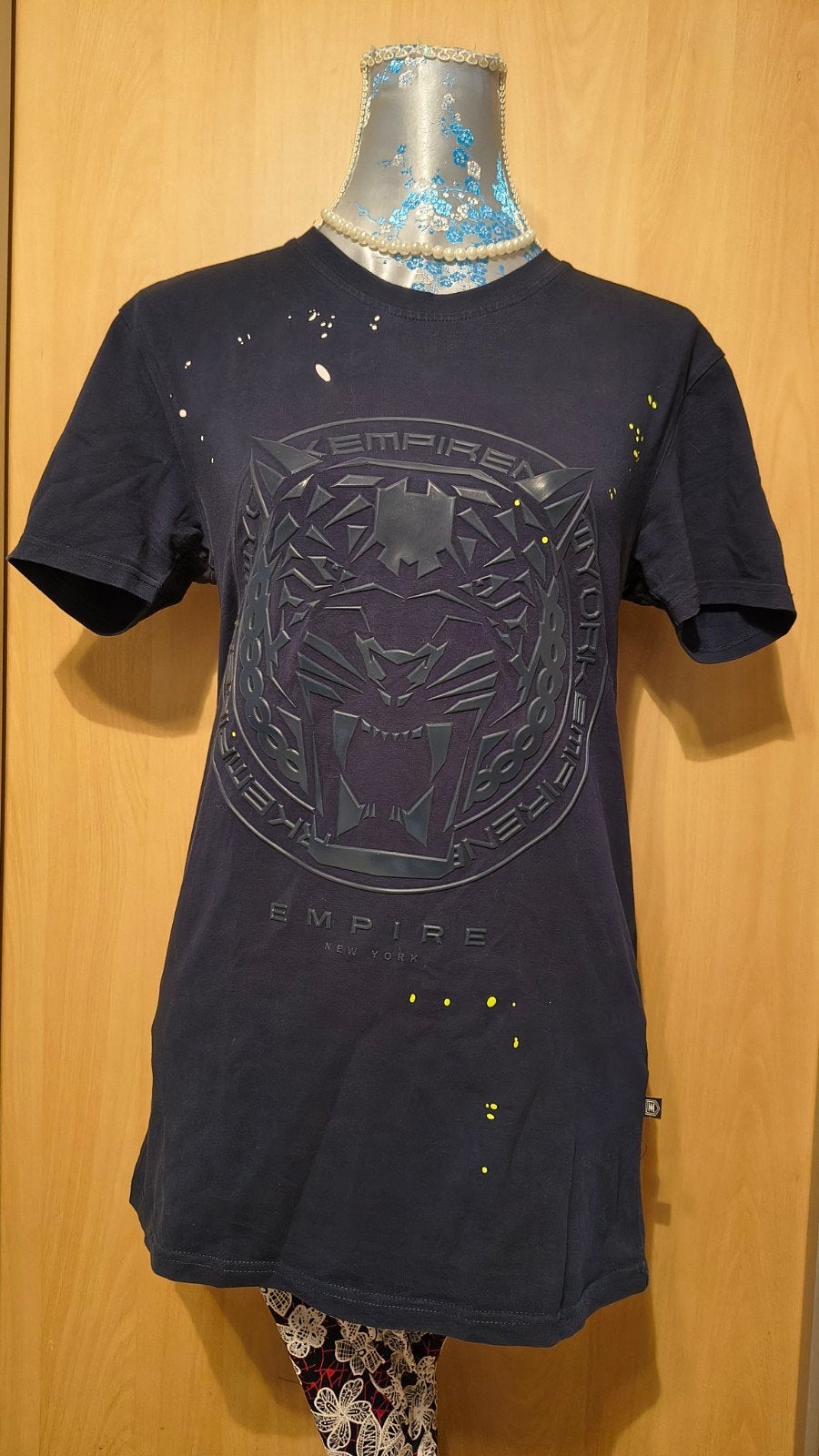 Handgemaakt uniek T-shirt met reliëf tijgerprint, Kleding | Heren, Ophalen of Verzenden, Zo goed als nieuw, Empire, Maat 48/50 (M)