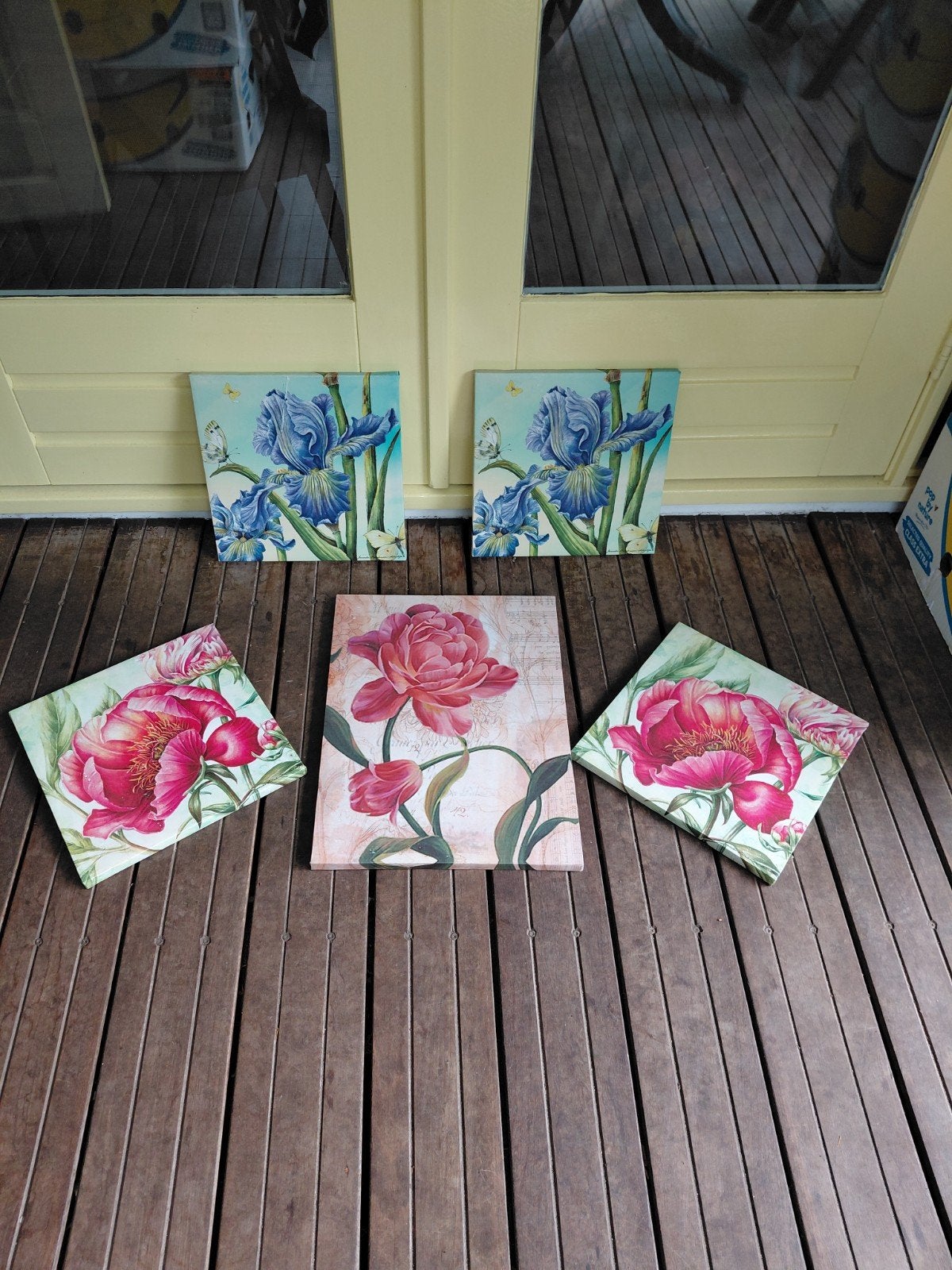 5 leuke schilderijen van bloemen, Ophalen, Minder dan 50 cm, Schilderij