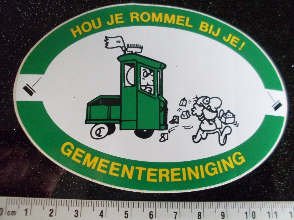 sticker gemeente reiniging hou je rommel bij je! afval, Verzenden, Zo goed als nieuw, Overige typen