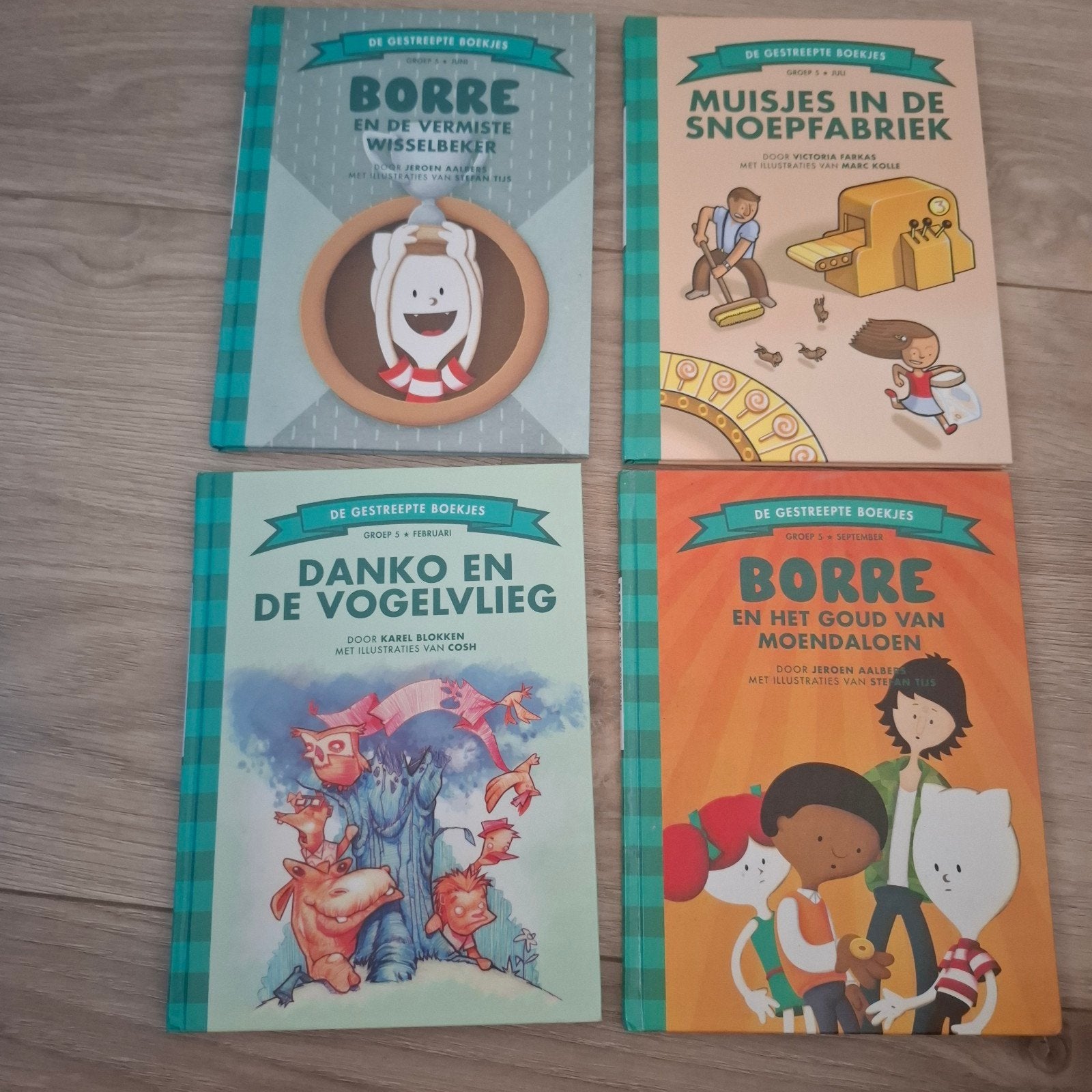 4x De Gestreepte Boekjes - Borre, Muisjes, Danko5.00, Ophalen, Zo goed als nieuw, Jeroen Aalbers, Victoria Farkas, Karel Blokken