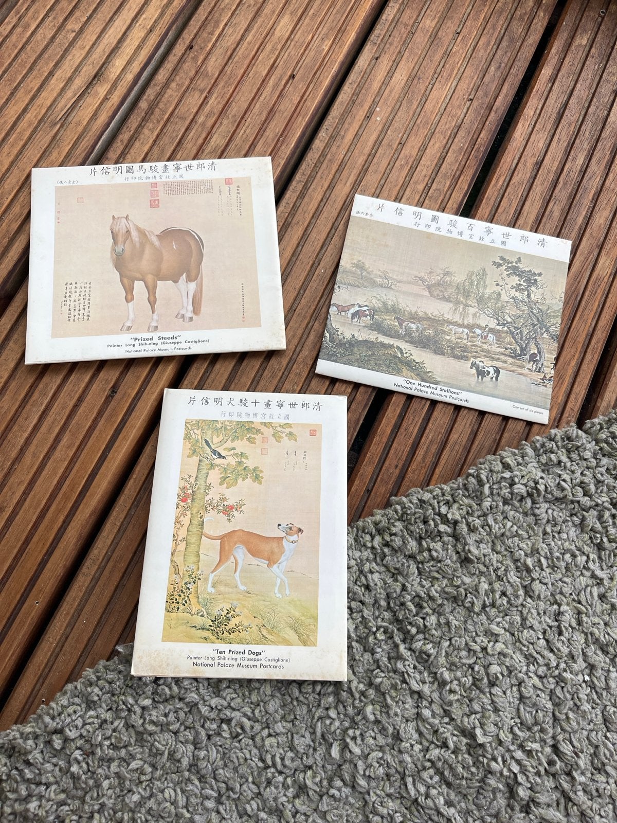 Set van 3 Chinese ansichtkaarten - Paarden en Honden, Ophalen of Verzenden