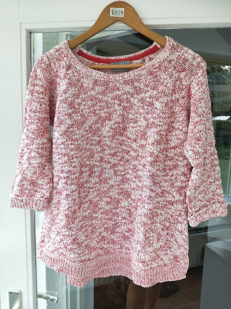 Gebreide trui - driekwart mouw - rood met wit - maat M, Kleding | Dames, Maat 38/40 (M), Wallis, Ophalen of Verzenden, Gedragen