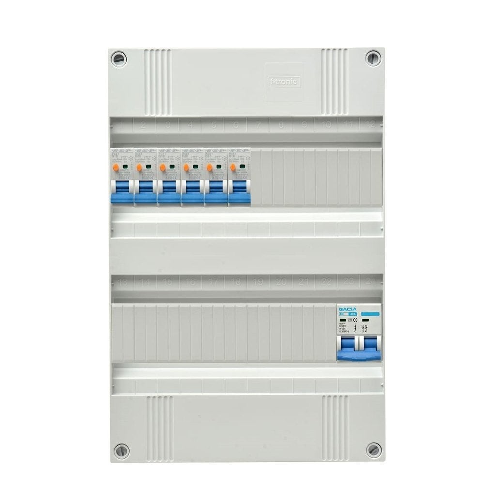 1F groepenkast 6x aardlekautomaat B16A + HFDS. 2P, Verzenden, Nieuw