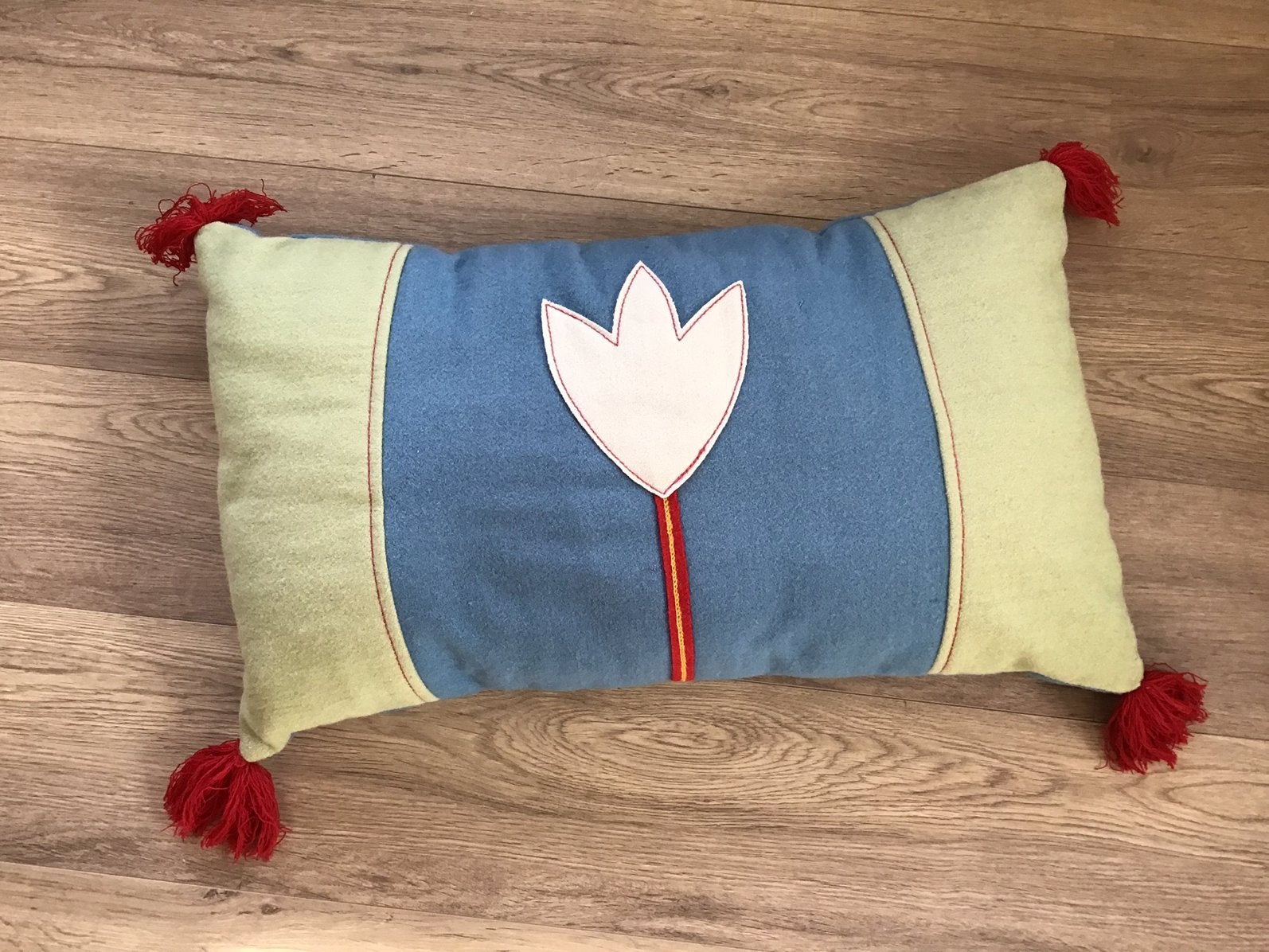 RETRO!Ikea Wollen Kussen Jr.70!Uniek Collectors Item.Gaaf!, Ophalen of Verzenden, Zo goed als nieuw, Blauw